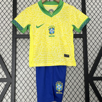 2024/25 Brazil Home Yellow Kids Soccer Jersey