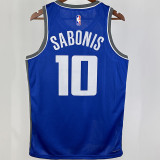 2024 Kings  SABONIS #10 Blue City Edition NBA Jerseys 热压