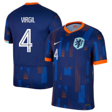VIRGIL #4 NL Away Blue Fans Soccer Jersey 2024/25 ★★