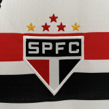 2024/25 Sao Paulo 1:1 Home White Fans Soccer Jersey  (All Sponsor 全广告)