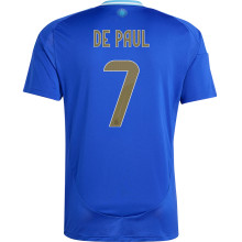 DE PAUL # 7 Argentina 1:1 Quality Away Blue Fans Soccer Jersey 2024/25 ★★