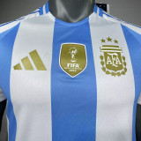 CAMPEONES DEL MUNDO 3 Stars Argentina Home Player Version Jersey 2024/25 (Have FlFA World Champion 2022 球员版有胸前章) ★★