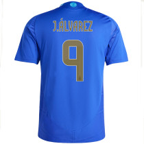 J. Á LVAREZ # 9 Argentina 1:1 Quality Away Blue Fans Soccer Jersey 2024/25 ★★