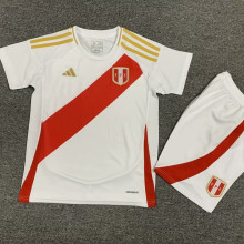 2024/25 Peru Home White Kids Soccer Jersey