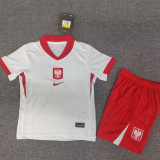 2024/25 Poland Home White Kids Soccer Jersey