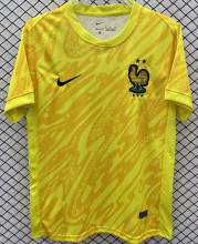 2024/25 France Yellow Goalkeeper Fans Soccer Jersey