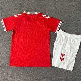 2024/25 Denmark Home Red Kids Soccer Jersey