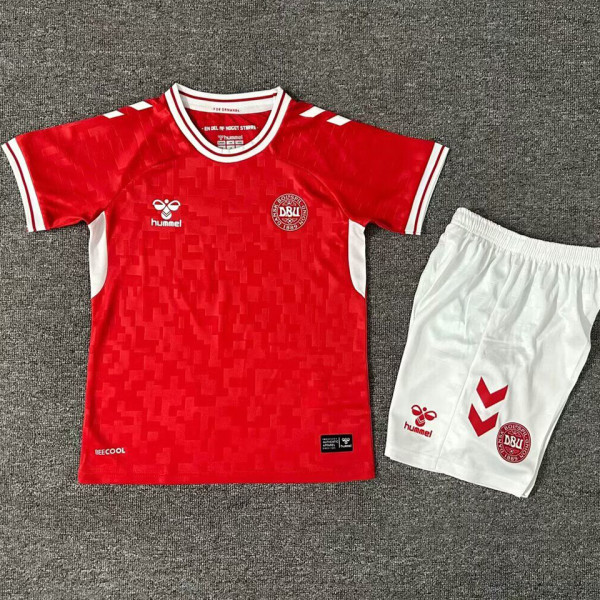 2024/25 Denmark Home Red Kids Soccer Jersey