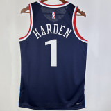 2024/25 Clippers HARDEN #1 Sapphire Blue NBA Jerseys