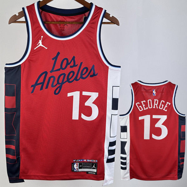 2024/25 Clippers GEORGE #13 Red NBA Jerseys