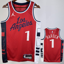 2024/25 Clippers HARDEN #1 Red NBA Jerseys