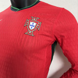 2024/25 Portugal Home Red Player Version Long Sleeve Jersey