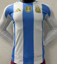 2024/25 Argentina Home Player Version Long Sleeve Jersey  (Have FlFA World Champion 2022 有胸前章)