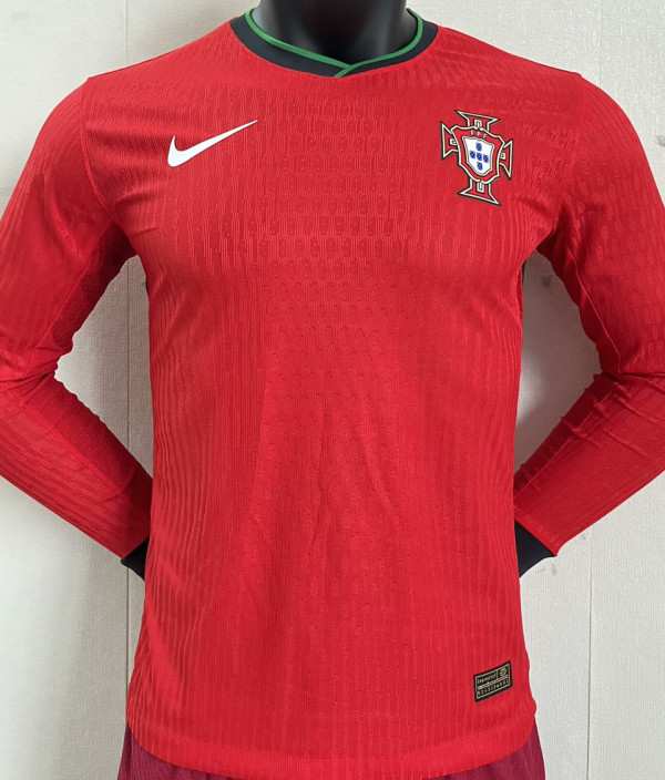 2024/25 Portugal Home Red Player Version Long Sleeve Jersey