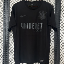 2024/25 Corinthians Away Black Fans Soccer Jersey 硅胶版有胸前广告