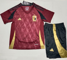 2024/25 Belgium  Home Red Kids Soccer Jersey