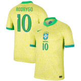 RODRYGO #10 Brazil 1:1 Quality Home Yellow Fans Jersey 2024/25 ★★