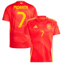 MORATA #7 Spain 1:1 Quality Home Red Fans Jersey 2024/25 ★★