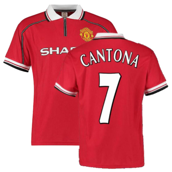 1998-1999 M Utd Home CANTONA #7 Retro Soccer Jersey (UCL Font 欧冠体) ★★