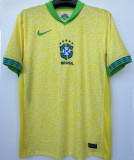 VINI JR． #7 Brazil 1:1 Quality Home Yellow Fans Jersey 2024/25 ★★