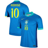 RODRYGO #10 Brazil 1:1 Quality Away Blue Fans Jersey 2024/25 ★★