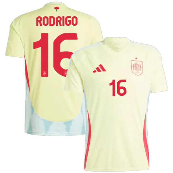 RODRIGO #16 Spain 1:1 Quality Away Yellow Fans Jersey 2024/25 ★★