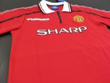 1998-1999 M Utd Home CANTONA #7 Retro Soccer Jersey (UCL Font 欧冠体) ★★