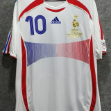 2006 France Away White Retro Long Sleeve Soccer Jersey