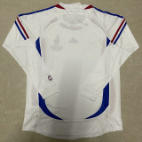 2006 France Away White Retro Long Sleeve Soccer Jersey