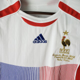 2006 France Away White Retro Long Sleeve Soccer Jersey