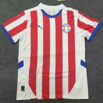 2024/25 Paraguay Home Red White Fans Soccer Jersey