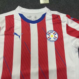 2024/25 Paraguay Home Red White Fans Soccer Jersey