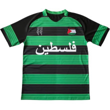 2024 Palestine Green Black Fans Soccer Jersey 阿拉伯文