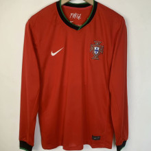 2024/25 Portugal Home Red Fans Long Sleeve Jersey