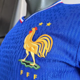 2024//25 France Home Blue Player Version Long Sleeve  Jersey