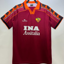 1998/99 Roma Red Home Retro Soccer Jersey