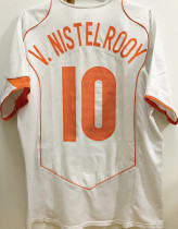 V. NISTELROOY #10 NL Away White Retro Jersey 2004 ★★