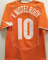 V. NISTELROOY #10 NL Home Orange Retro Jersey 2004 ★★