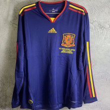 2010 Spain Away Royal Blue Retro Long Sleeve Jersey