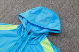 2024/25 Brazil Blue Hoody Zipper Jacket Tracksuit