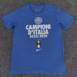 2023/24 In Milan CAMPEONES 20 Blue Cotton Shirt 蓝色