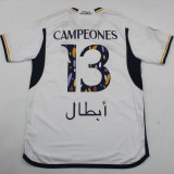 CAMPEONES #13 RM 1:1 Quality Home Supercopa de España Final Fans Jersey 2023/24 胸前小字+西班牙超级杯12右章 ★★