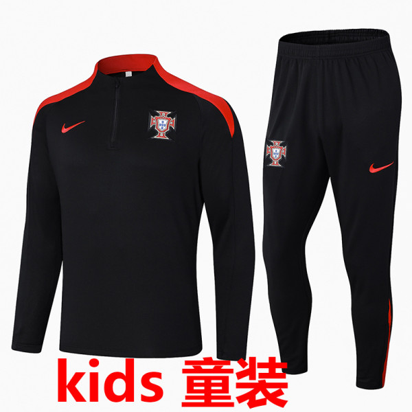 2024/25 Portugal  Black  Kids Sweater Tracksuit