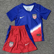 2024/25 U.S Away Blue Kids Soccer Jersey 红色裤子