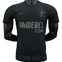 2024/25 Corinthians Away Black Player Version Soccer Jersey 带胸前广告
