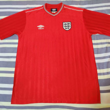 1986 England Away Red Retro Soccer Jersey