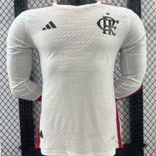 2024/25 Flamengo Away White Player Version Long Sleeve Jersey