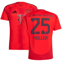Müller # 25 BFC Home Red Fans Soccer Jersey 2024/25 ★★