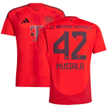 MUSIALA #42 BFC Home Red Fans Soccer Jersey 2024/25 ★★