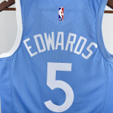 Timberwolves EDWARDS #5 Blue NBA Jerseys